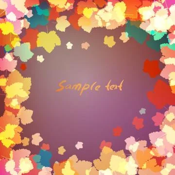 Leaves on purple background with space for text Stock Illustration