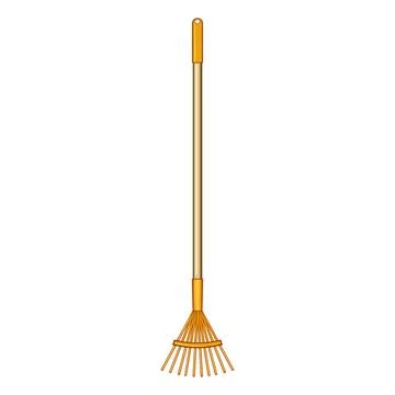 Leaves rake cartoon vector illustration Illustration