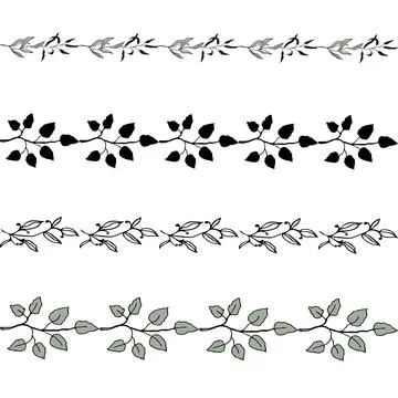 Leaves seamless floral pattern, hand drawn elements for design textile Stock Illustration