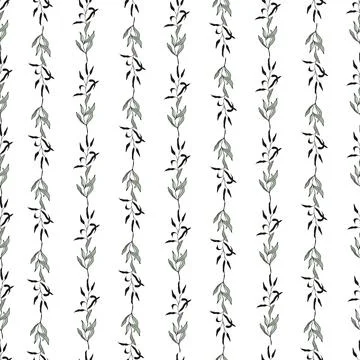 Leaves seamless floral pattern, hand drawn elements for design textile イラスト素材