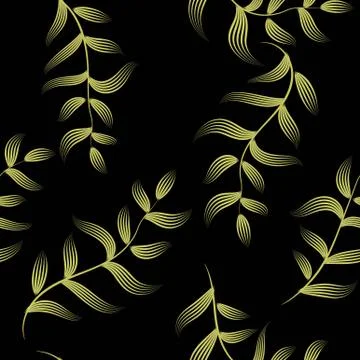 Leaves seamless. Leaf vector texture pattern background. Green leaves seamles Stock Illustration