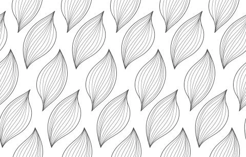 Leaves seamless natural pattern. Abstract geometric linear elements. 스톡 일러스트