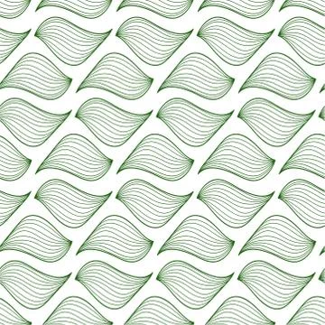 Leaves seamless natural pattern. Abstract geometric linear elements. Stock Illustration