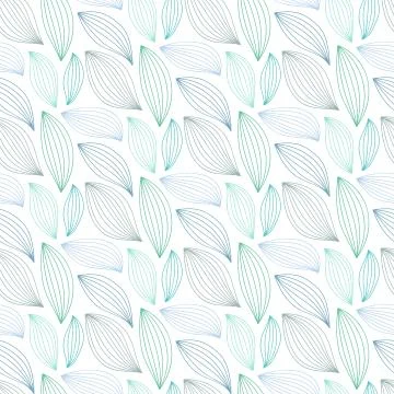 Leaves seamless natural pattern. Abstract geometric linear elements. Stock Illustration