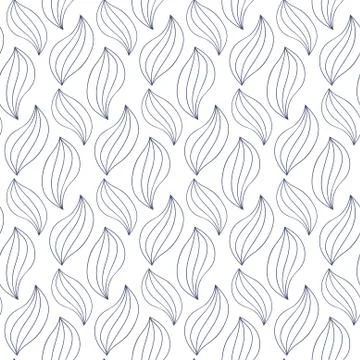 Leaves seamless natural pattern. Abstract geometric linear elements. Illustrazione stock