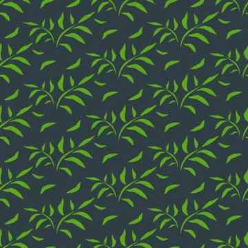 Leaves seamless pattern bamboo green leaf vector Illustrazione stock