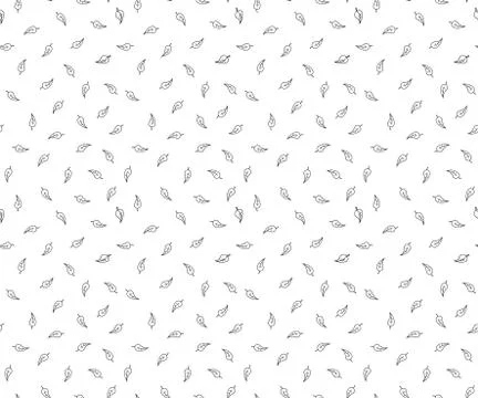 Leaves seamless pattern in doodle style.Hand drawn Иллюстрация