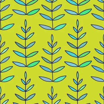 Leaves seamless pattern. Green background. Tropical modern pattern. Autumnal  Stockillustratie