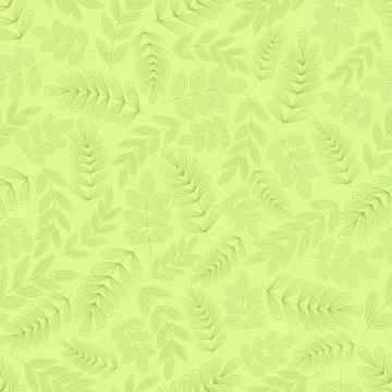Leaves seamless pattern. Line style. Hand-drawn. Doodle. Stock Illustration