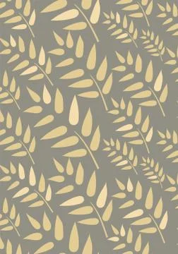 Leaves seamless pattern vector floral design primitive scandinavian Stock Illustration