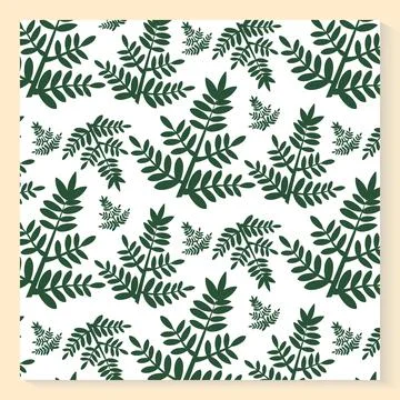 Leaves seamless pattern Vector illustration in simple scandinavian style Stock Illustration