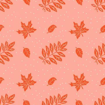 Leaves seamless pattern vector illustration. Endless foliage background. Than Illustrazione stock