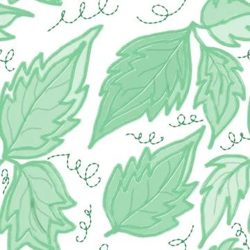 Leaves seamless pattern on white background Stock Illustration
