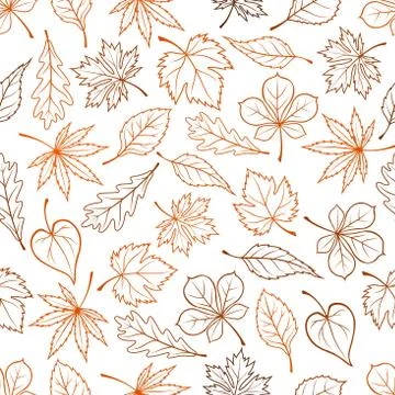Leaves seamless vector pattern background Illustrazione stock