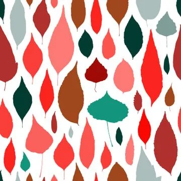 Leaves silhouette seamless pattern background vector Stock Illustration