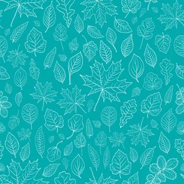 Leaves silhouette seamless pattern vector background Illustrazione stock