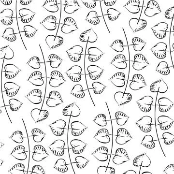 Leaves sketch icons Pattern background Vector Stock Illustration