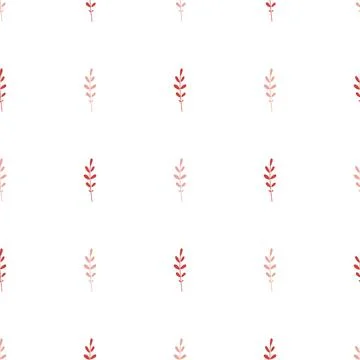 Leaves sprigs twigs leafage stem branch seamless pattern. Botanical backgroun Stock Illustration