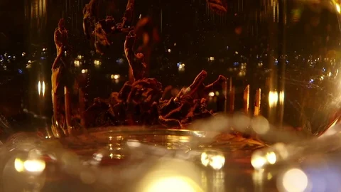 Leaves of tea at the bottom of teapot. Slow motion Stock Footage 73635461