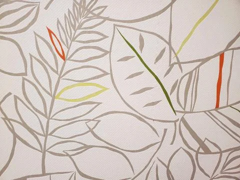 Leaves texture pattern wall decoration on white background, wallpaper Stock Illustration