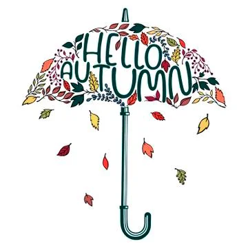 Leaves umbrella Stock Illustration