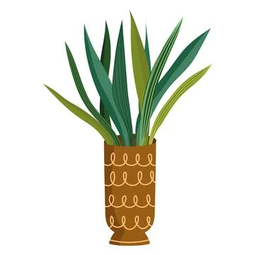 Leaves in vase Stock Illustration