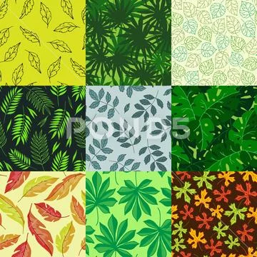 Leaves vector illustration nature summer, autumn leaf fall nature plant texture Stock Illustration