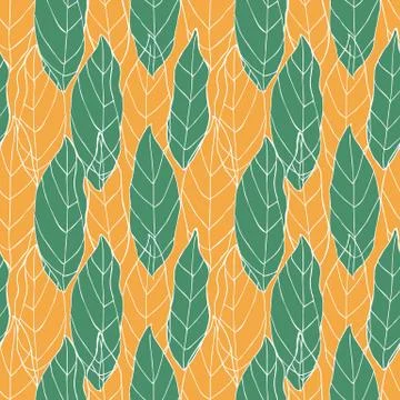 Leaves vector seamless pattern Stock Illustration