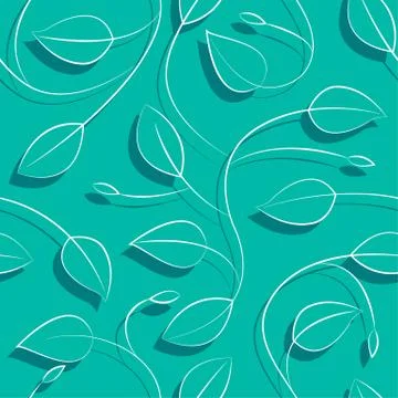 Leaves on a vine seamless pattern Stock Illustration