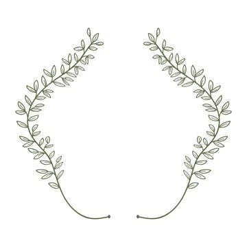 Leaves vines line shape border hand drawn collection-Vector Stock Illustration