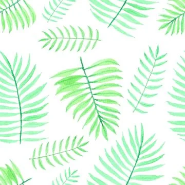 Leaves watercolor seamless pattern background. Vector illustration. Stock Illustration