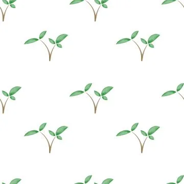 Leaves watercolor seamless pattern Stock Illustration