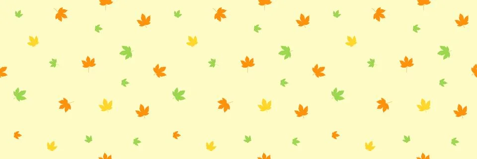 Leaves web banner, seamless pattern decor Stock Illustration
