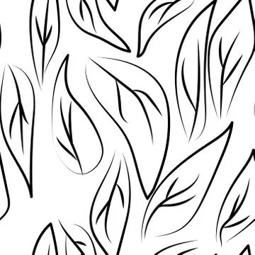 Leaves on a white background. Seamless pattern. Vector illustration. Stock Illustration