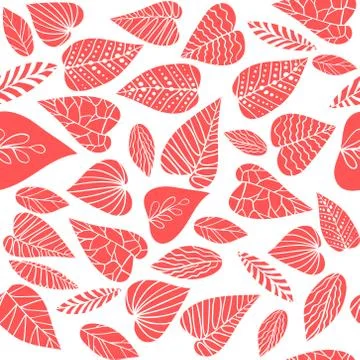 Leaves on white pattern Stock Illustration