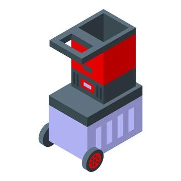 Leaves work shredder icon isometric vector. Agriculture mulching Stock Illustration