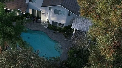 Leaves_Backyard_Zoom_Out Stock Footage 98680187