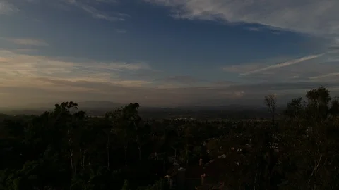 Leaves_Frontyard_Pan Stock Footage 98680083