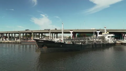 Leaving Buenos Aires Harbor 2 Stock Footage 231876067