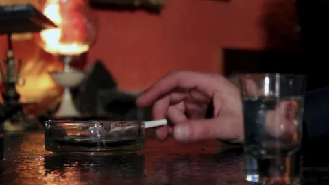 Leaving a Cigarettes In an Ashtray Stock-Footage 80829999