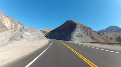 Leaving Death Valley, time-lapse, rear view Stock Footage 12091550