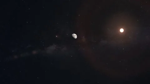 Leaving Earth Orbit Passing The Moon and Arriving at Mars The Red Planet Vídeo Stock 273070397