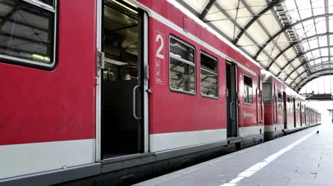 Leaving German train Stock-Footage 23115510