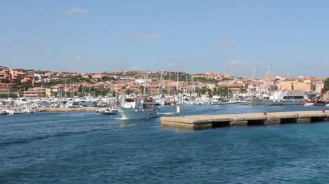 Leaving harbor in sardinia Stock Footage 36267608