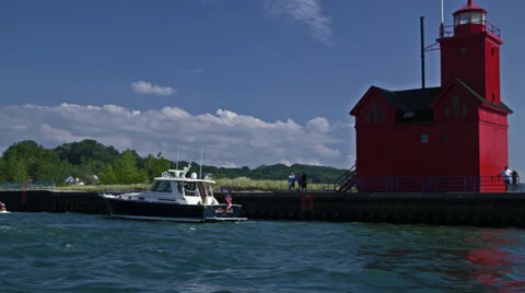 Leaving Marina 4K Video stock 34653932