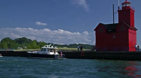 Leaving Marina HD Stock Footage 34639869
