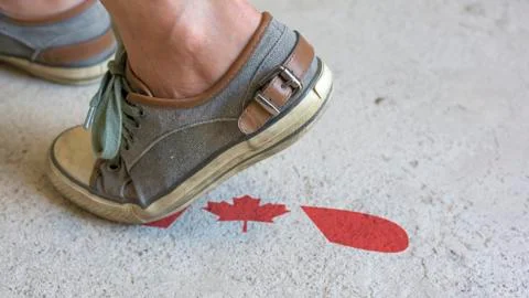 Leaving Mark Footstep Canada Stock Photos