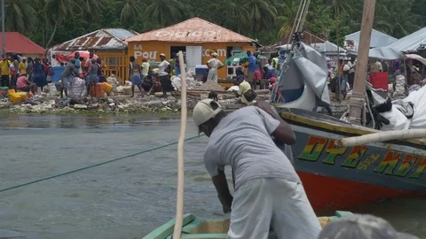 Leaving a Native Market Stock Footage 85284054