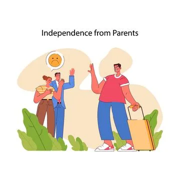 Leaving the Nest concept. Flat vector illustration Stock Illustration