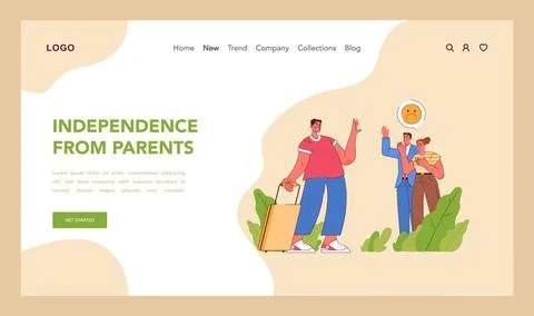 Leaving the Nest concept. Flat vector illustration Stock Illustration